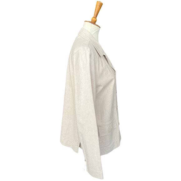 NWT Vintage Light Academia Preppy Requirements Linen Blend Blazer Size Large - Picture 4 of 7